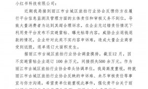 丽江文旅喊话小红书：大量不实旅拍避雷贴让企业损失数百万元