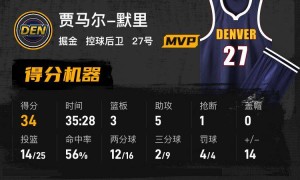 约基奇28+11默里34+6 掘金轻取黄蜂3连胜